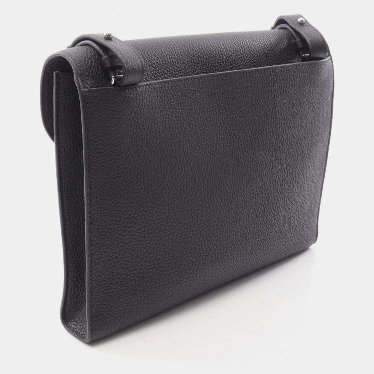 Pre Owned Hermes Sac A Depeches 29 Black Togo Leather Shoulder Bag