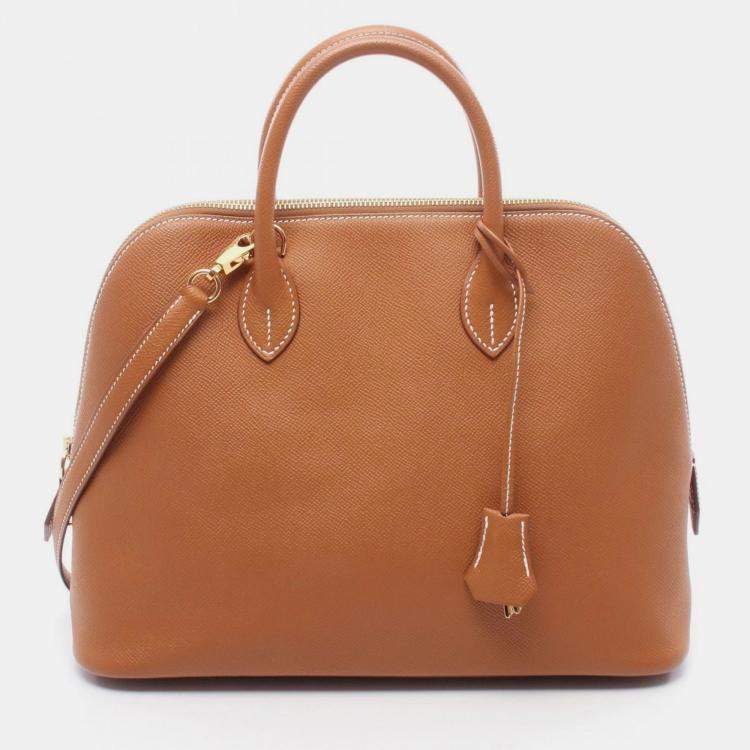Pre Owned Hermes Bolide 31 Gold Epsom Leather Handbag