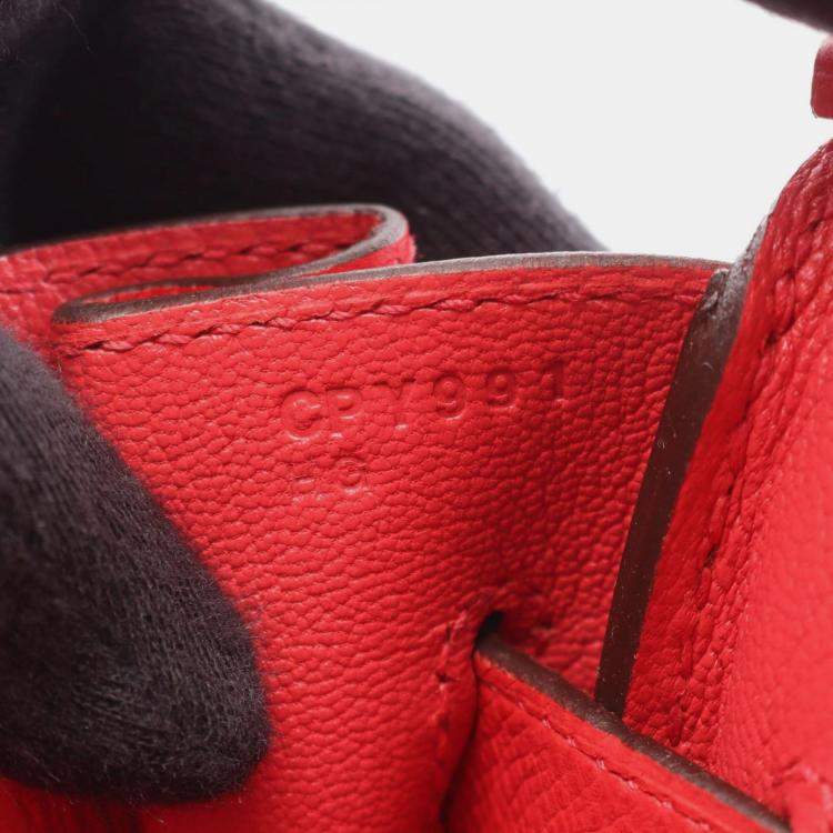 Pre Owned Hermes Brikin 30 Bougainvillier Epsom Leather Tote Bag