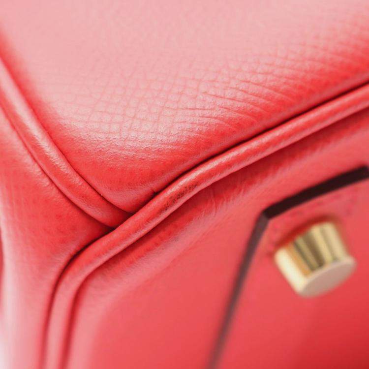 Pre Owned Hermes Brikin 30 Bougainvillier Epsom Leather Tote Bag