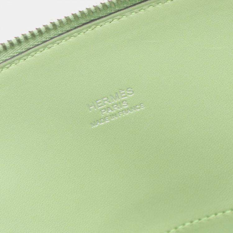 Pre Owned Hermes Bolide 27 Green Vert Criquet Epsom Leather Handbag