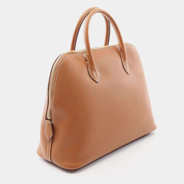 Pre Owned Hermes Bolide 31 Gold Epsom Leather Handbag