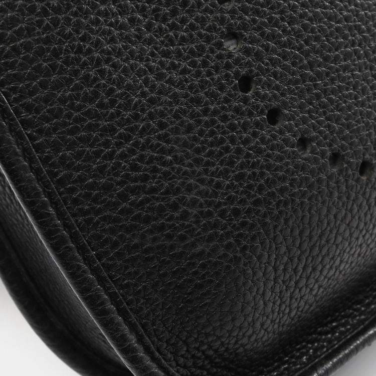 Pre Owned Hermes Evelyne 29 Black Taurillon Clemence Leather Shoulder Bag