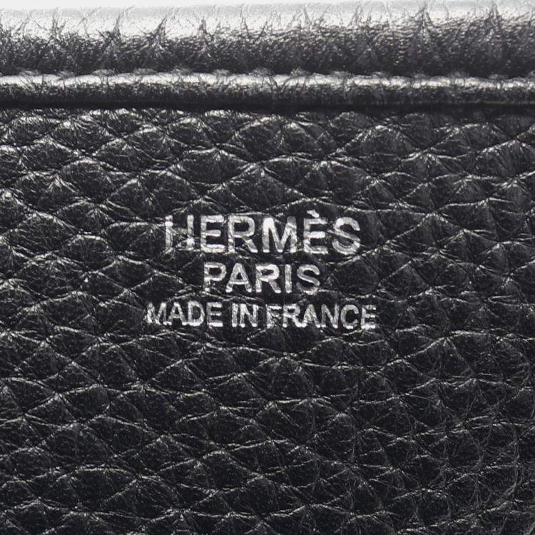 Pre Owned Hermes Evelyne 29 Black Taurillon Clemence Leather Shoulder Bag