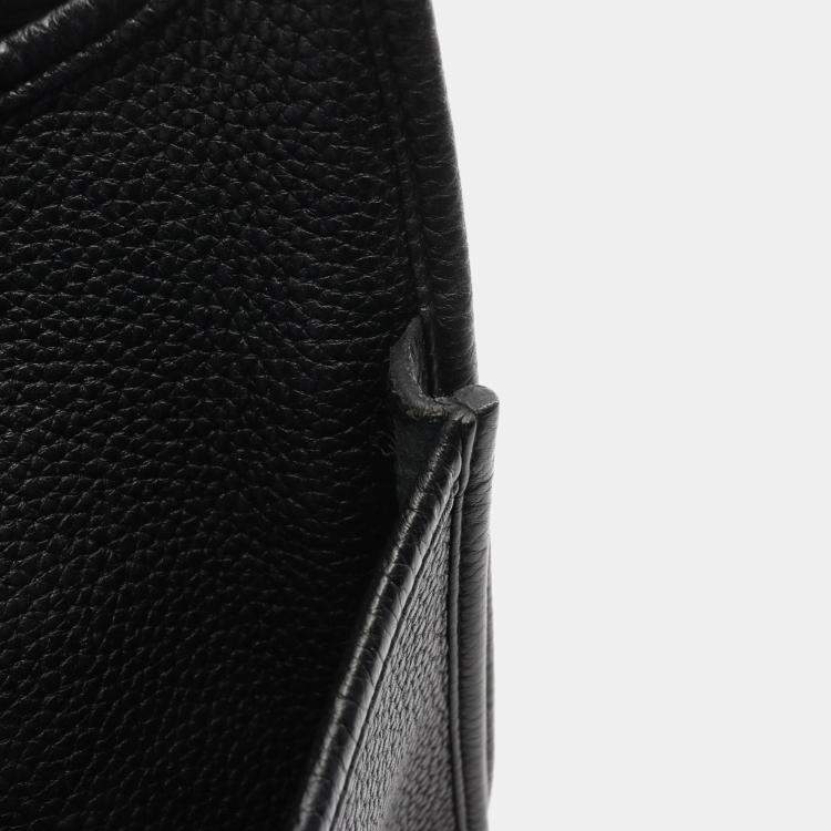 Pre Owned Hermes Evelyne 29 Black Taurillon Clemence Leather Shoulder Bag