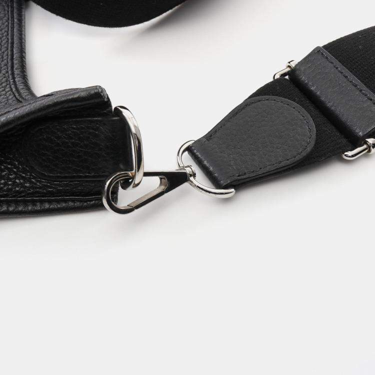 Pre Owned Hermes Evelyne 29 Black Taurillon Clemence Leather Shoulder Bag