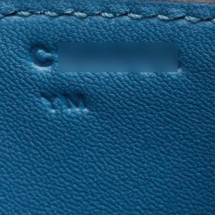 Pre Owned Hermès Blue Jean Epsom Leather Gold Finish Constance 24 Bag