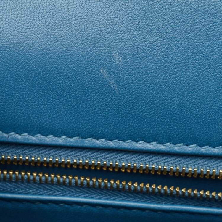 Pre Owned Hermès Blue Jean Epsom Leather Gold Finish Constance 24 Bag