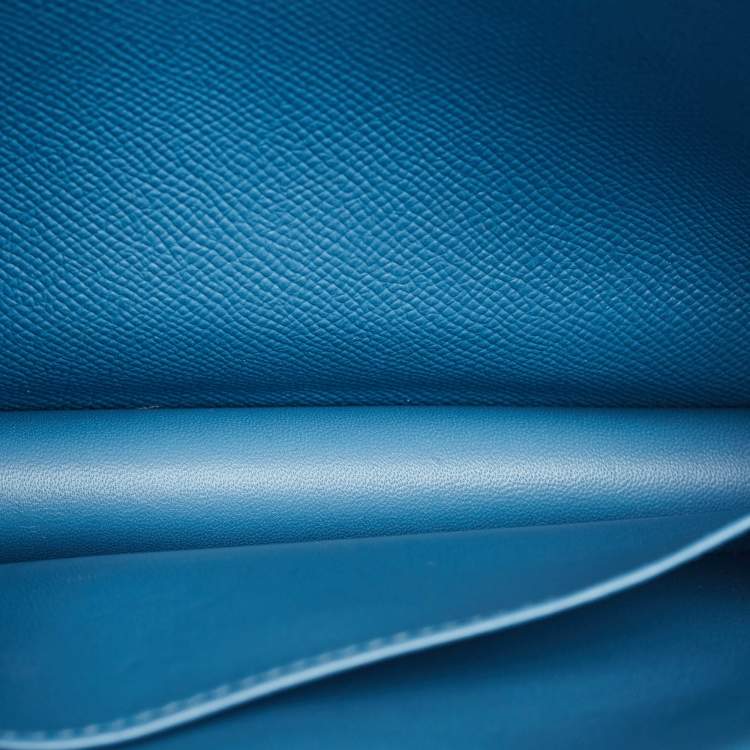 Pre Owned Hermès Blue Jean Epsom Leather Gold Finish Constance 24 Bag