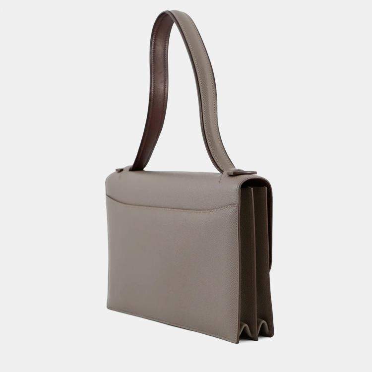 Pre Owned Hermes Sac A Depeches Etain Epsom Shoulder Bag