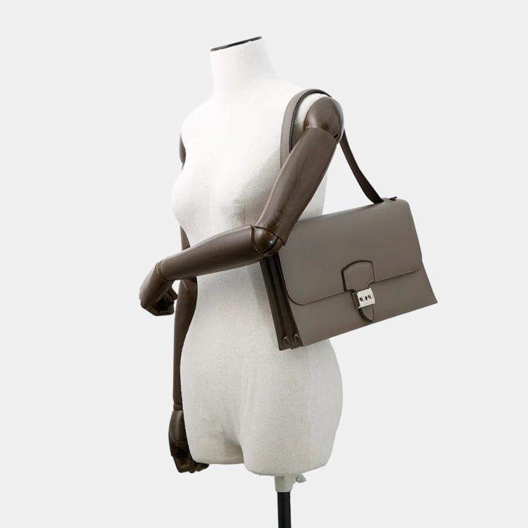 Pre Owned Hermes Sac A Depeches Etain Epsom Shoulder Bag