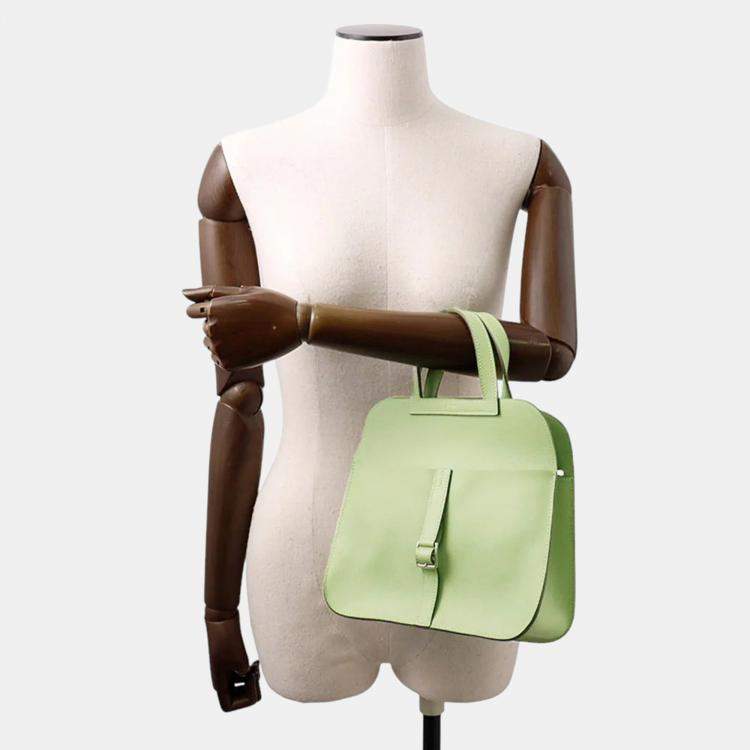 Pre Owned Hermes Halzan Vert Cricket Evercolor Size 25