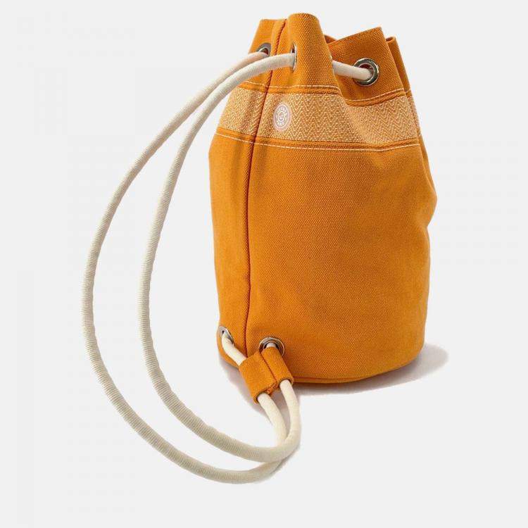 Pre Owned Hermes Sac Marine Receif Orange Canvas Size PM