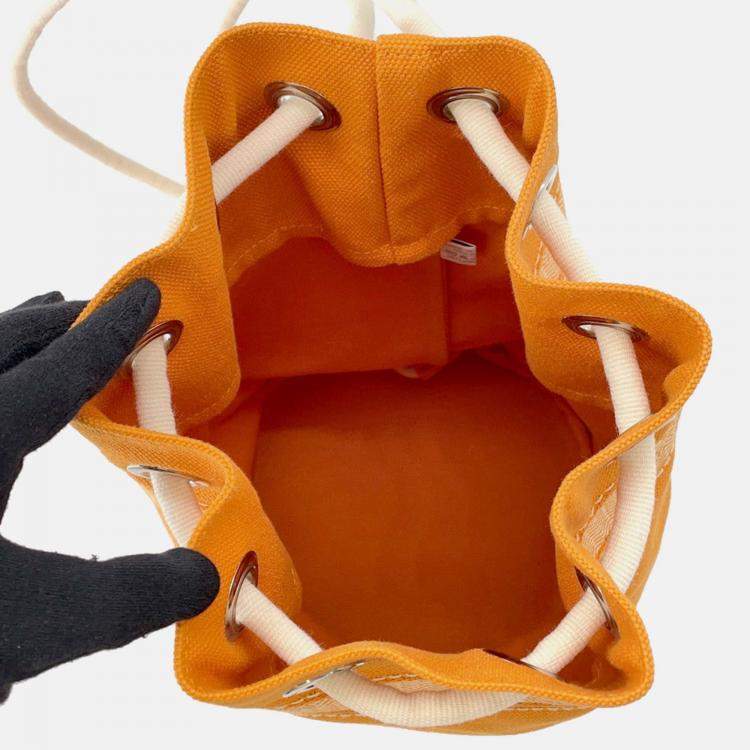 Pre Owned Hermes Sac Marine Receif Orange Canvas Size PM