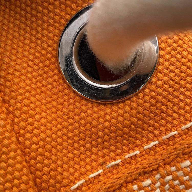 Pre Owned Hermes Sac Marine Receif Orange Canvas Size PM