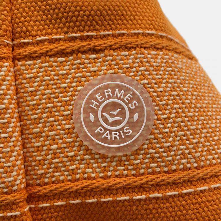 Pre Owned Hermes Sac Marine Receif Orange Canvas Size PM