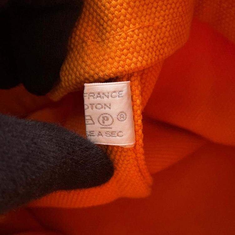Pre Owned Hermes Sac Marine Receif Orange Canvas Size PM