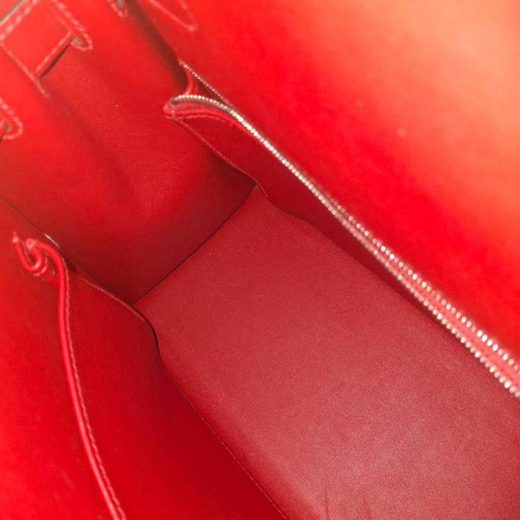 Pre Owned Kelly 32 Berline Rouge Pigment Bag