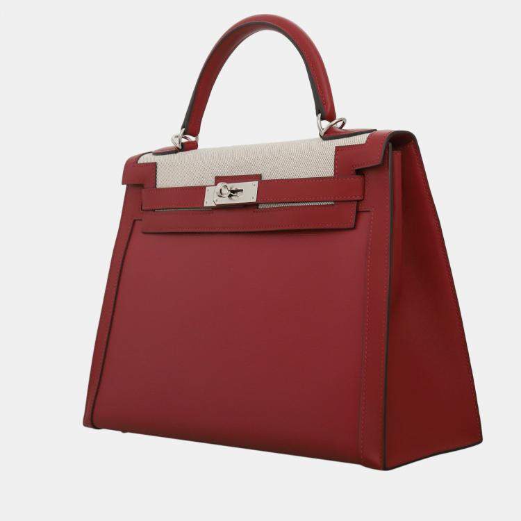 Pre Owned Kelly 32 Berline Rouge Pigment Bag