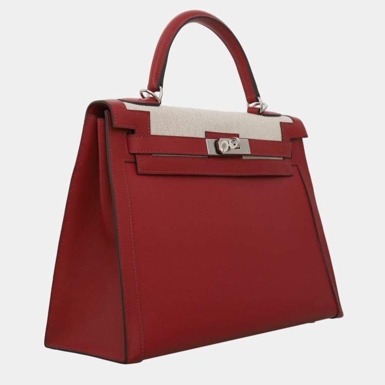 Pre Owned Kelly 32 Berline Rouge Pigment Bag