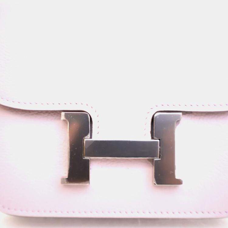 Pre Owned Hermes Mauve Pale Evercolor Constance Slim Wallet