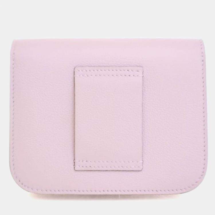 Pre Owned Hermes Mauve Pale Evercolor Constance Slim Wallet