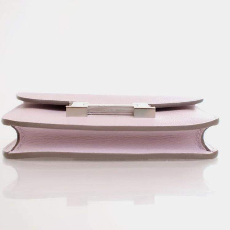 Pre Owned Hermes Mauve Pale Evercolor Constance Slim Wallet