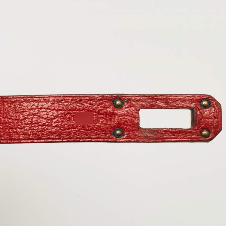 Pre Owned Hermes Rouge Casaque Chevre Mysore Leather Kelly Longue Wallet