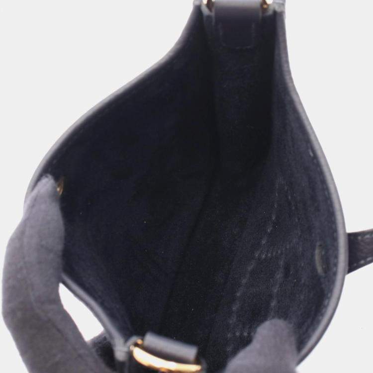 Pre Owned Hermes Evelyne Navy Caban Clemence Leather Shoulder Bag