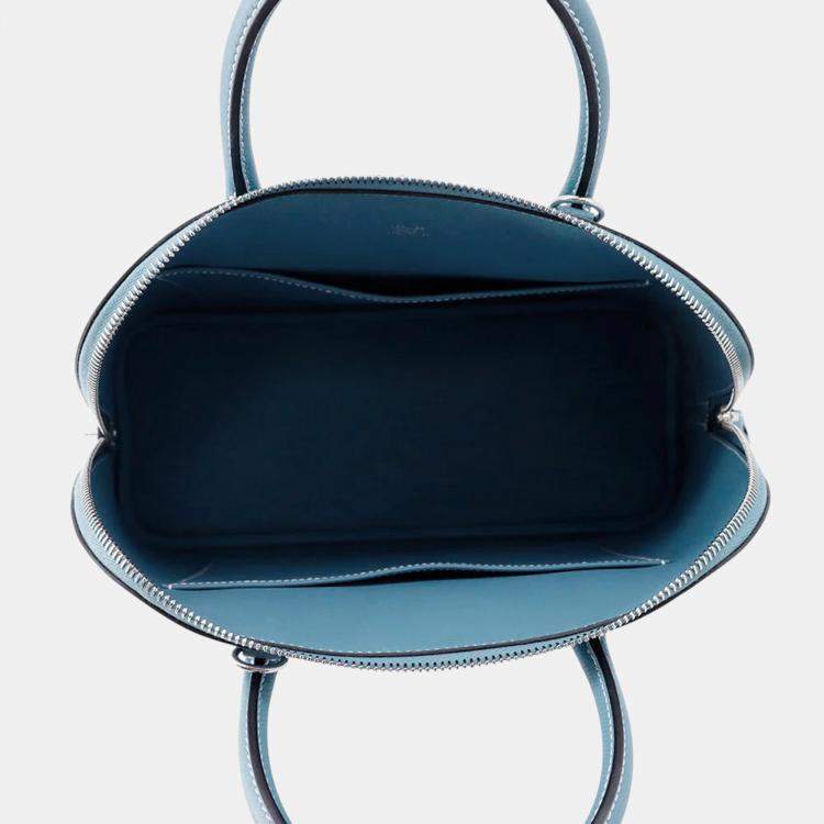 Pre Owned Hermes Bolide 1923 New Blue Jean Epsom Size 30