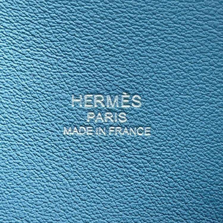 Pre Owned Hermes Bolide 1923 New Blue Jean Epsom Size 30