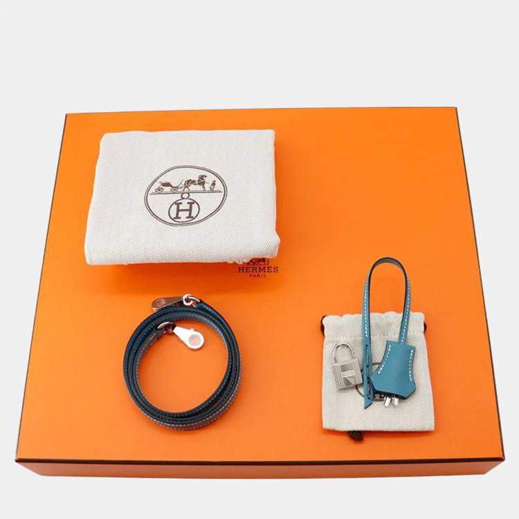 Pre Owned Hermes Bolide 1923 New Blue Jean Epsom Size 30