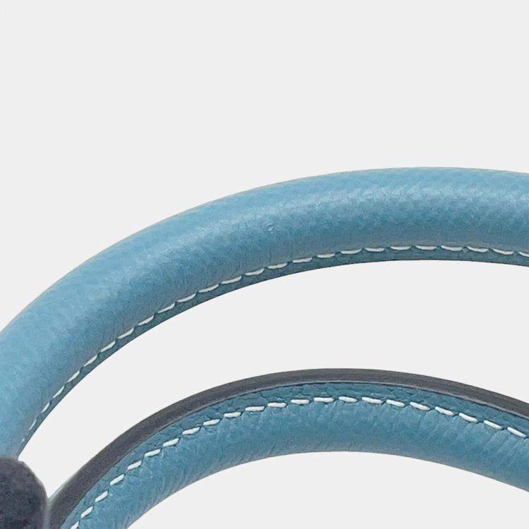 Pre Owned Hermes Bolide 1923 New Blue Jean Epsom Size 30