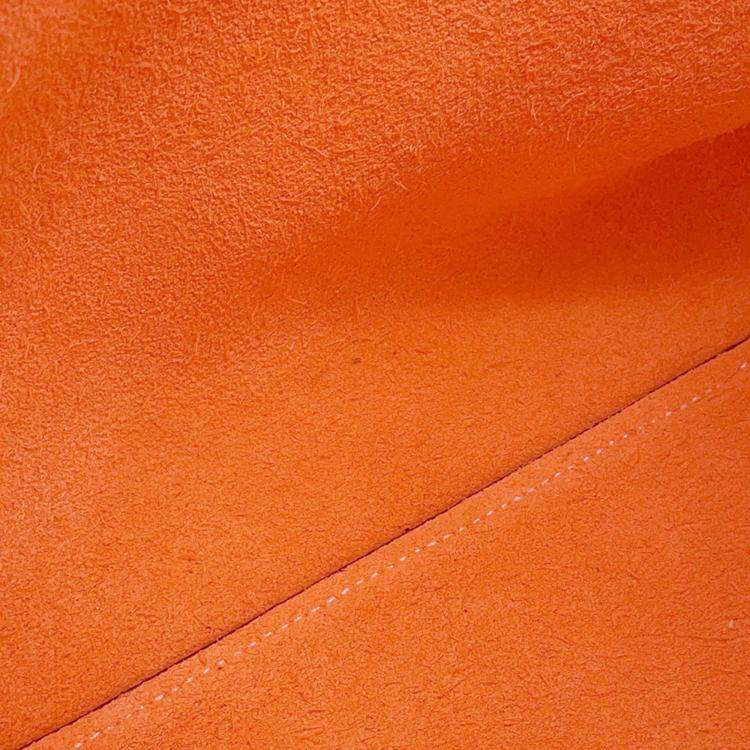 Pre Owned Hermes Cabas Sellier Orange Poppy Taurillon Clemence Size 31