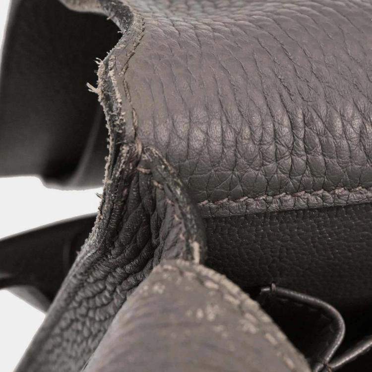 Pre Owned Hermes Etain Taurillon Clemence Steve Caporal 27 Shoulder Bag