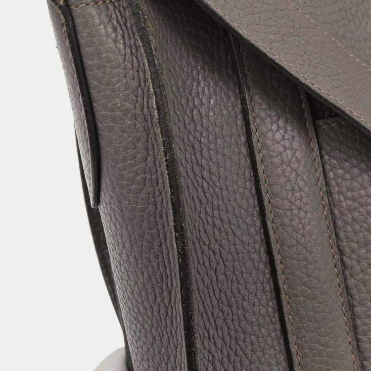 Pre Owned Hermes Etain Taurillon Clemence Steve Caporal 27 Shoulder Bag