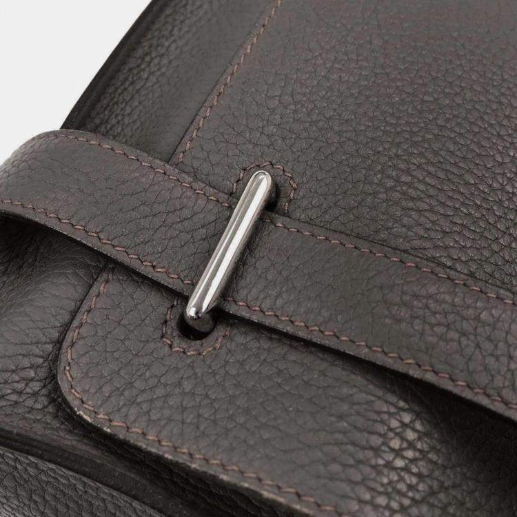 Pre Owned Hermes Etain Taurillon Clemence Steve Caporal 27 Shoulder Bag