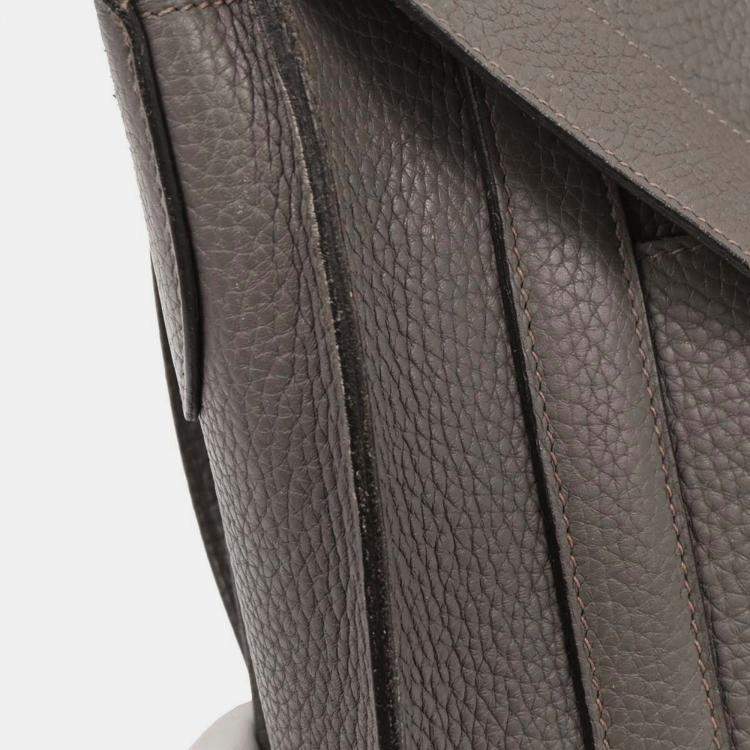 Pre Owned Hermes Etain Taurillon Clemence Steve Caporal 27 Shoulder Bag