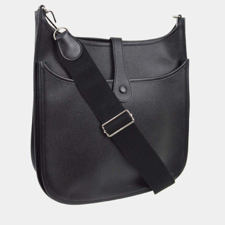 Pre Owned Hermes Black Epsom Evelyne 3 GM Shoulder Bag