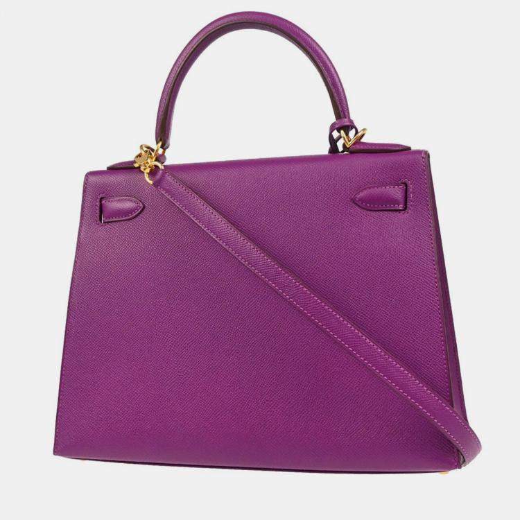 Pre Owned Hermes Anemone Epsom Kelly 28 Sellier 2way Handbag