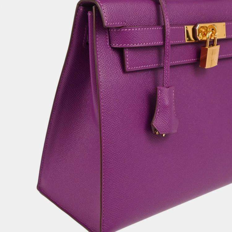 Pre Owned Hermes Anemone Epsom Kelly 28 Sellier 2way Handbag