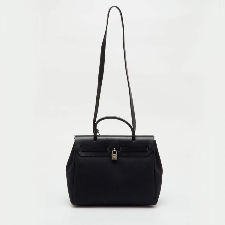 Pre Owned Hermès Black Canvas and Leather Herbag 31 Bag