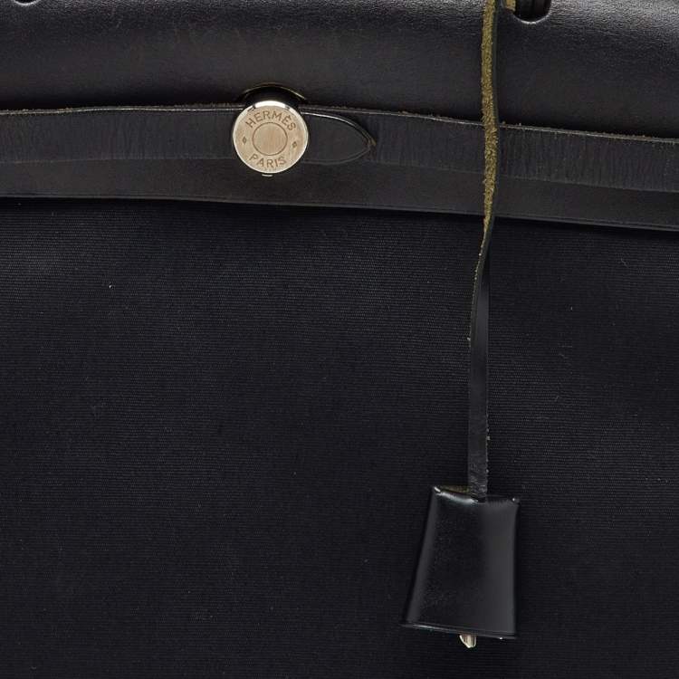 Pre Owned Hermès Black Canvas and Leather Herbag 31 Bag
