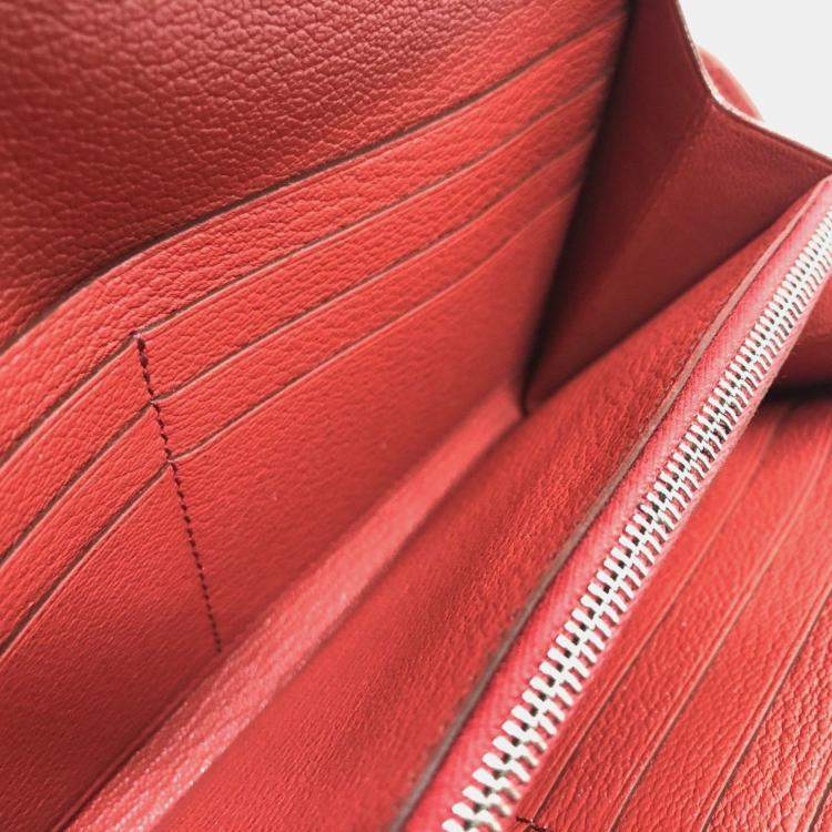 Pre Owned Hermes Kelly Pink Epsom Flag Long Wallet