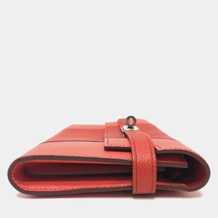 Pre Owned Hermes Kelly Pink Epsom Flag Long Wallet