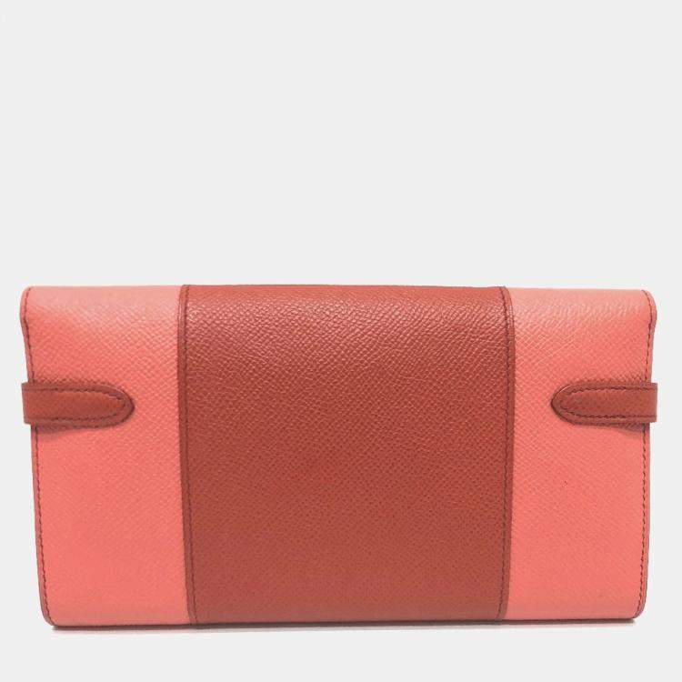 Pre Owned Hermes Kelly Pink Epsom Flag Long Wallet