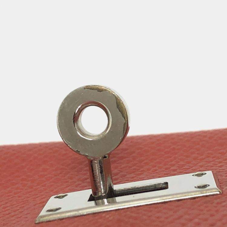 Pre Owned Hermes Kelly Pink Epsom Flag Long Wallet