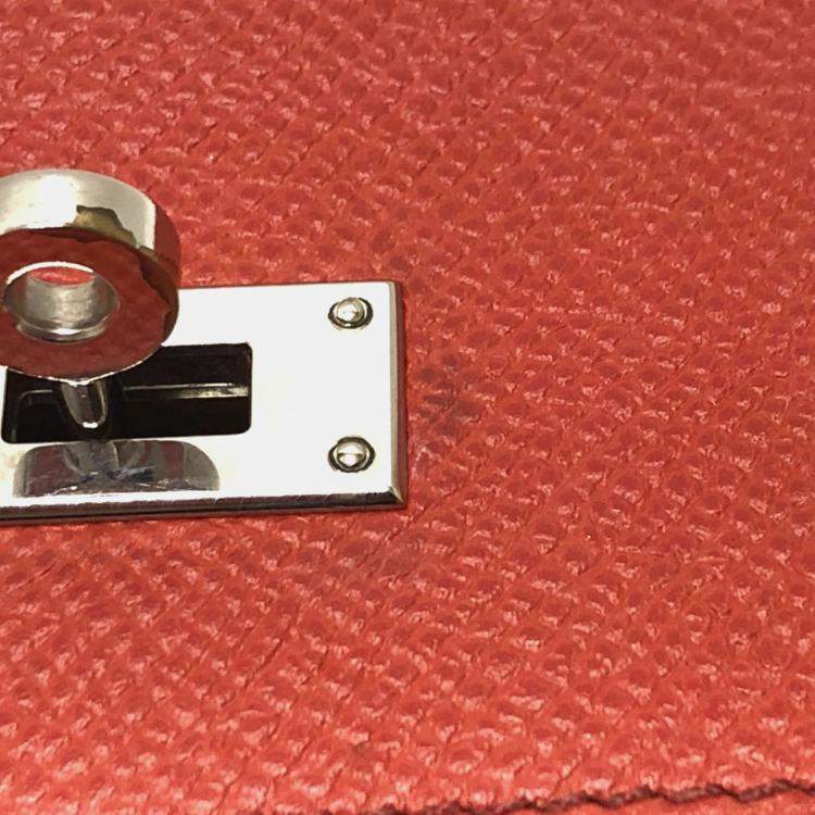 Pre Owned Hermes Kelly Pink Epsom Flag Long Wallet