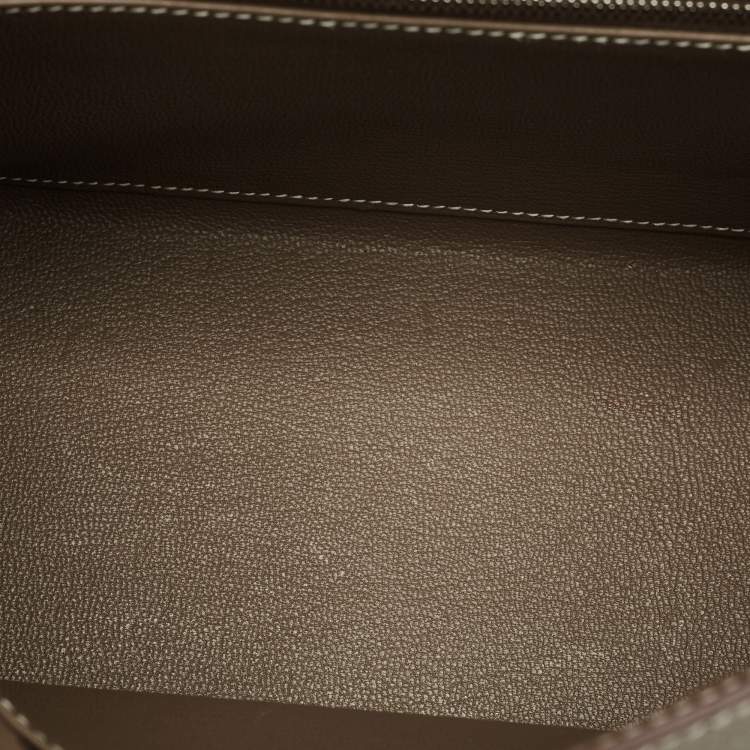 Pre Owned Hermes Etoupe Epsom Leather Palladium Finish Kelly Sellier 25 Bag