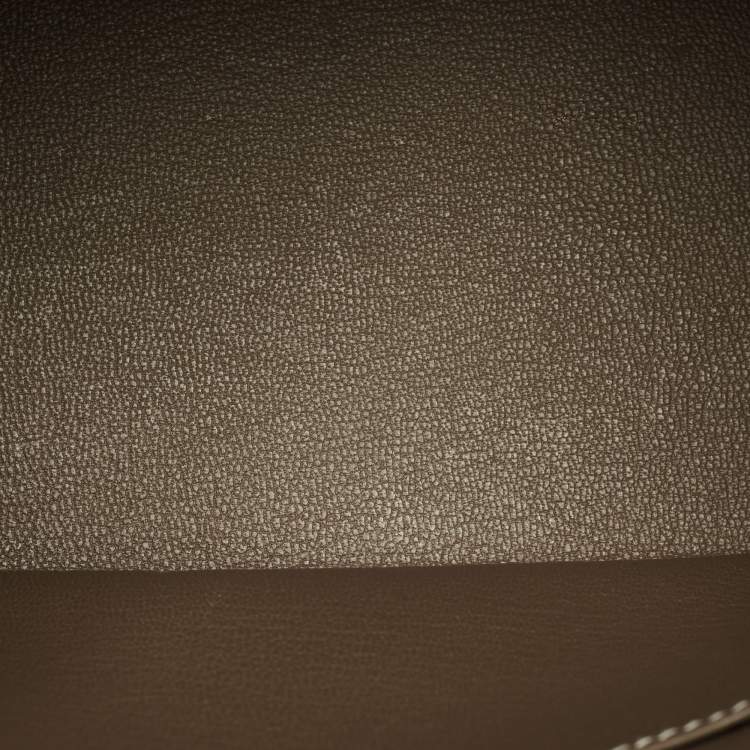 Pre Owned Hermes Etoupe Epsom Leather Palladium Finish Kelly Sellier 25 Bag